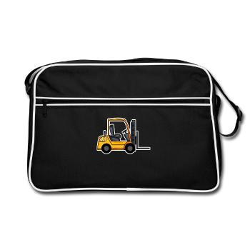 Gabelstapler Stapler - Retro Tasche - Schwarz/Weiß - Vorne