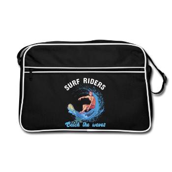 Surf Riders - Retro Tasche - Schwarz/Weiß - Vorne