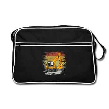 Dragage de chantier rétro - Sac Retro - noir/blanc - Devant
