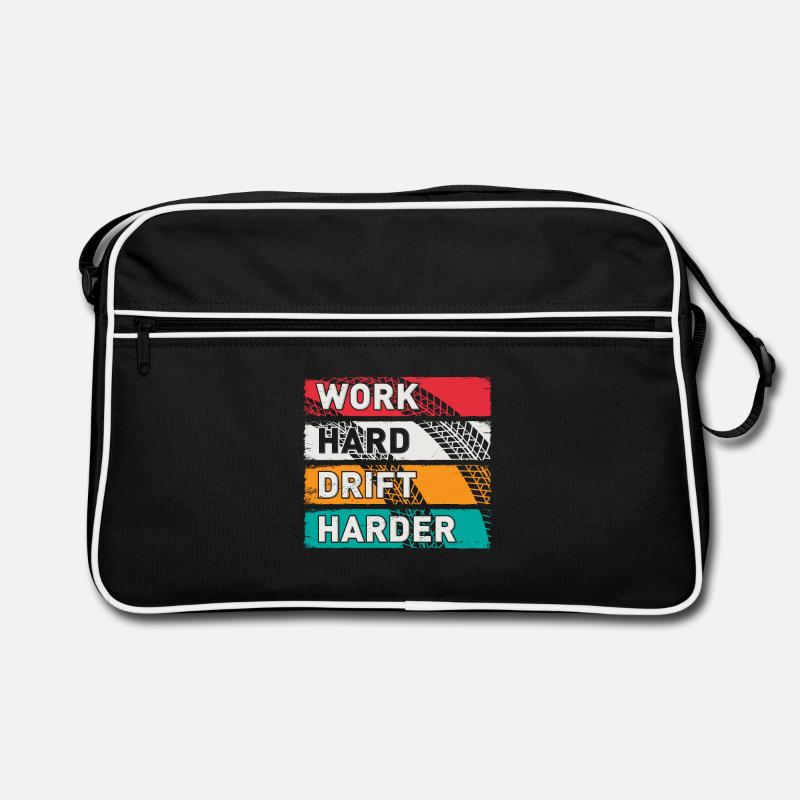 Work Hard Drift Harder Driften Auto Tuning Drifter Retro Tasche