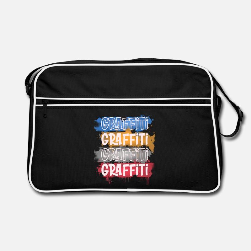 Graffiti - Retro Tasche - Schwarz/Weiß