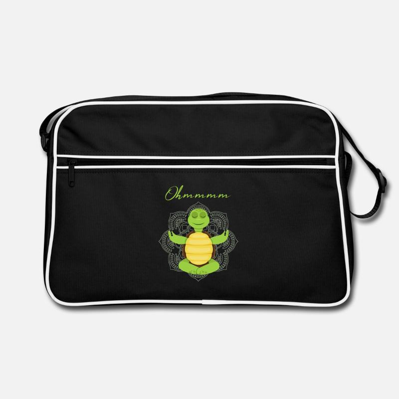 Schildkröte - Retro Tasche - Schwarz/Weiß