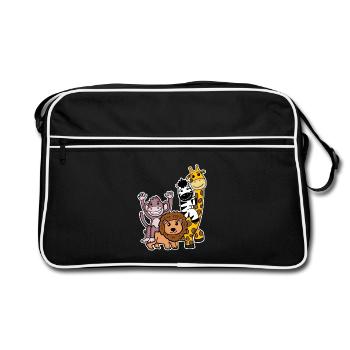 Des animaux mignons - Sac Retro - noir/blanc - Devant