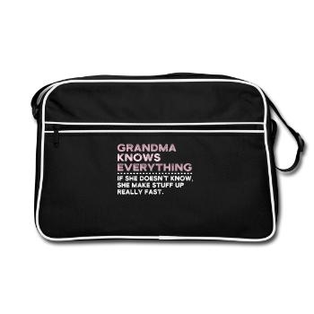 Grandma Knows Everything - Sac Retro - noir/blanc - Devant