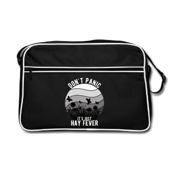 "Don't Panic It's Just Hay Fever" Hay Fever - Retro Bag - black/white - Front