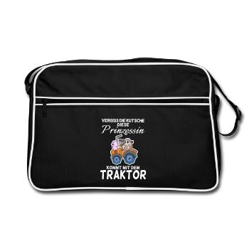 Prinzessin - Retro Tasche - Schwarz/Weiß - Vorne
