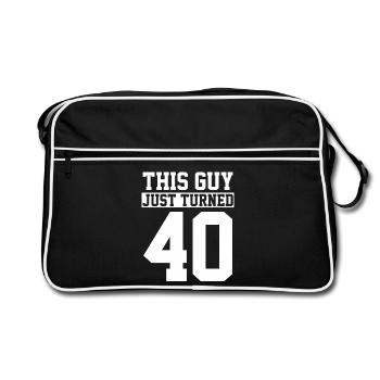 40. Geburtstag Vierzig Geburtstag - Retro Tasche - Schwarz/Weiß - Vorne