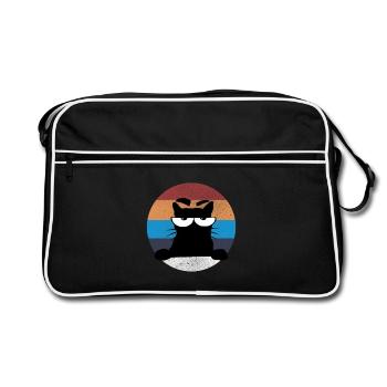 Chat grumpy - Sac Retro - noir/blanc - Devant
