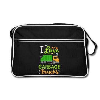 Garbage Truck Garbage Day - Retro Bag - black/white - Front