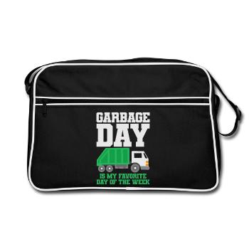 Garbage Truck Garbage Day Garbage Collection - Retro Bag - black/white - Front