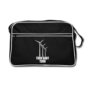 Éoliennes Turn Baby Turn Énergie éolienne Électricité Renouvelable - Sac Retro - noir/blanc - Devant