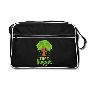 Baum Wald Baumpfleger - Retro Tasche - Schwarz/Weiß - Vorne