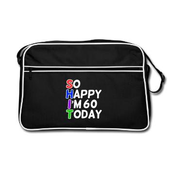 very happy 60 years old - Retro Bag - black/white - Front