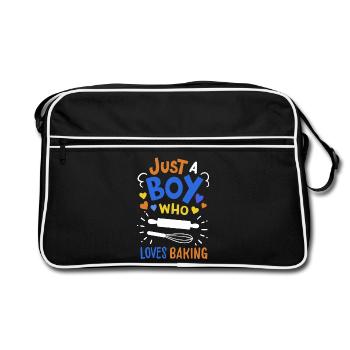 Backen Bäcker Hobbybäcker - Retro Tasche - Schwarz/Weiß - Vorne