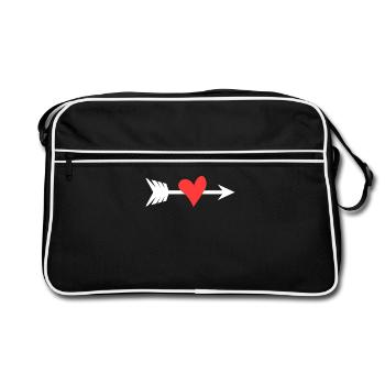 Flèche du cœur - Sac Retro - noir/blanc - Devant
