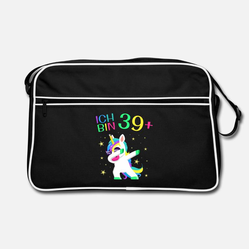Ich bin 39 Plus 40. Geburtstag Einhorn Geschenk Retro Tasche