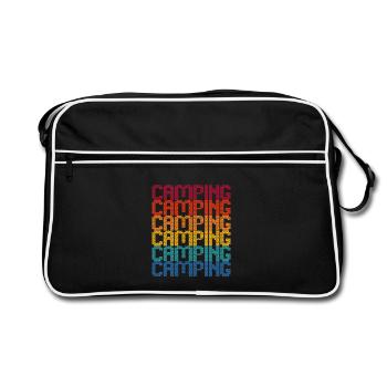 Camping Rainbow Block Font - Retro Bag - black/white - Front