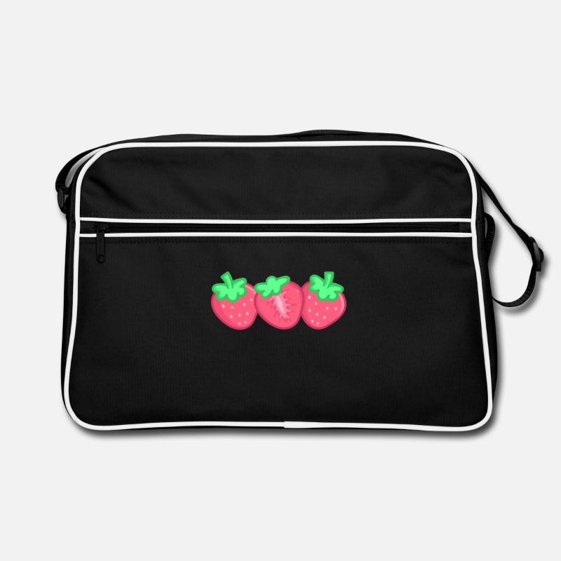 Erdbeeren Retro Tasche