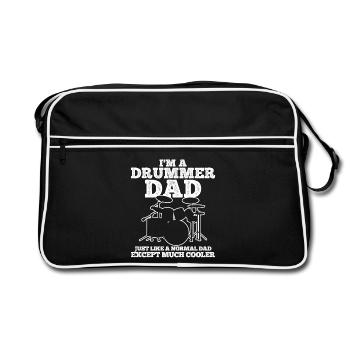 Schlagzeuger Schlagzeug - Retro Tasche - Schwarz/Weiß - Vorne