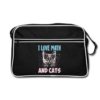 Math Kitty Cat I Love Math And Cats Math Teacher - Retro Bag - black/white - Front