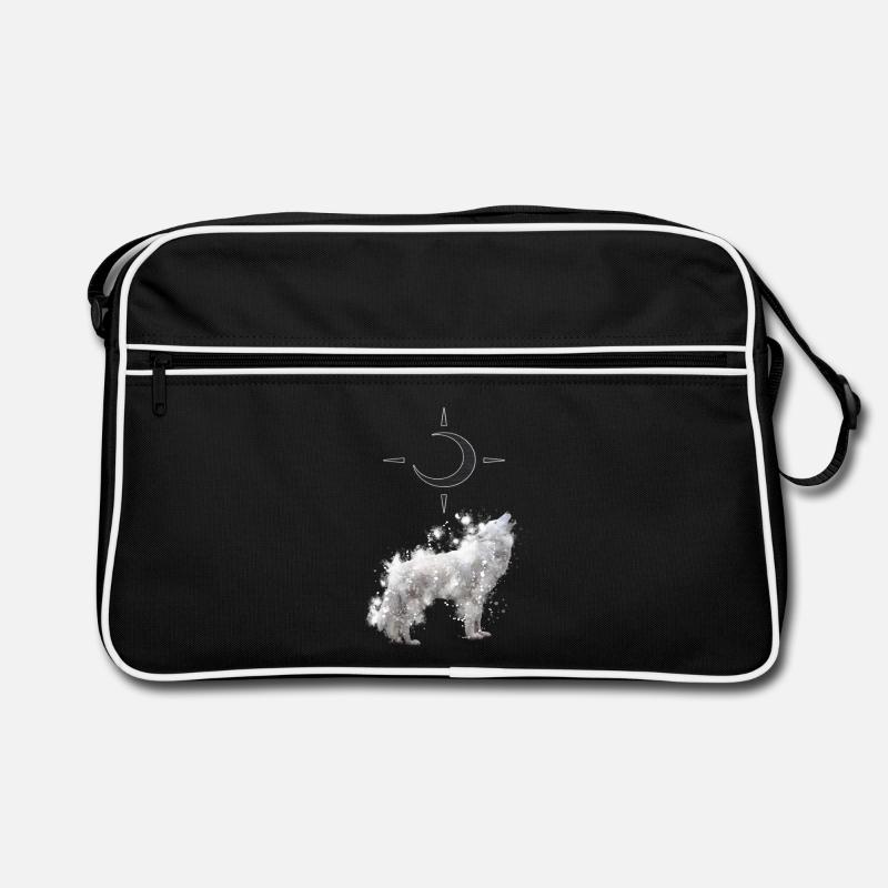 Wolf's Kunst mit Halbmond Retro Tasche