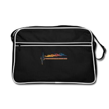 Schwimmen Schwimmer - Retro Tasche - Schwarz/Weiß - Vorne