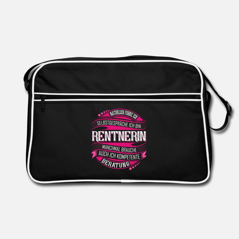 Rentnerin - Retro Tasche - Schwarz/Weiß