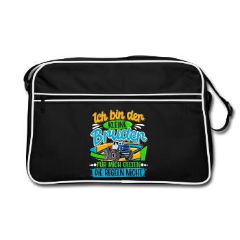 Kleiner Bruder Monstertruck - Retro Tasche - Schwarz/Weiß - Vorne