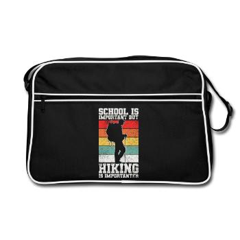Wandern Wanderer - Retro Tasche - Schwarz/Weiß - Vorne
