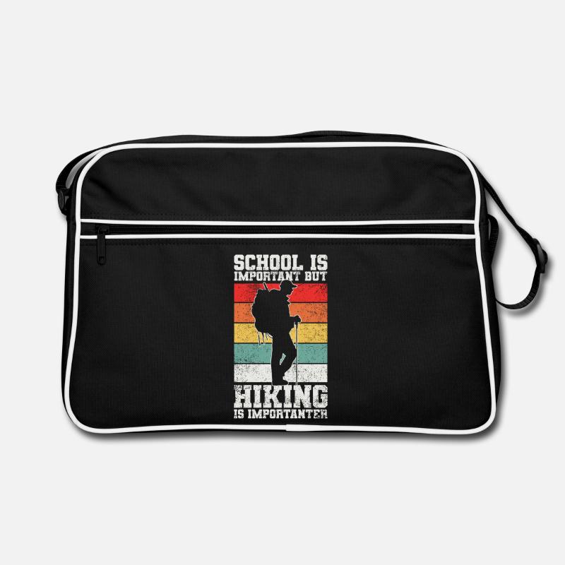 Wandern Wanderer - Retro Tasche - Schwarz/Weiß