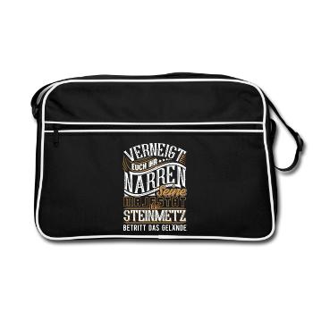 Steinmetz - Retro Tasche - Schwarz/Weiß - Vorne