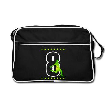 Football maillot numéro 08 - Sac Retro - noir/blanc - Devant