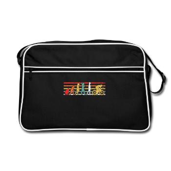 Radfahren Radfahrer - Retro Tasche - Schwarz/Weiß - Vorne