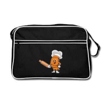 Rouleau à pâtisserie de pain - Sac Retro - noir/blanc - Devant