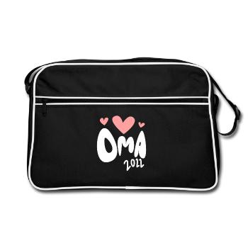 Oma 2022 - Werdende Oma 2022 - Retro Tasche - Schwarz/Weiß - Vorne