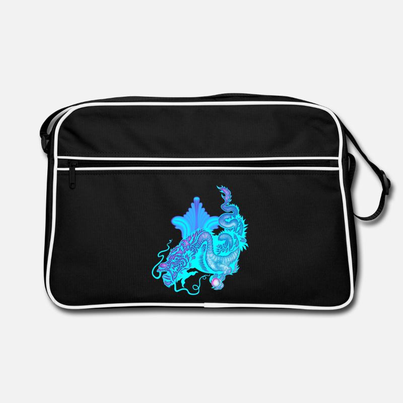 Dragon chinois bleu vif Sac Retro