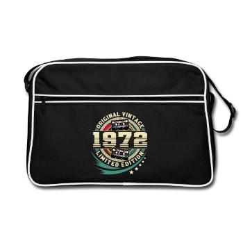 1972 Année de naissance Année de construction 50e anniversaire Anniversaire - Sac Retro - noir/blanc - Devant