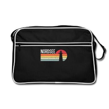 Nordsee - Retro Tasche - Schwarz/Weiß - Vorne