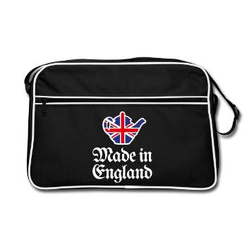 Union Jack Flagge Made in England Britisch UK Teekanne - Retro Tasche - Schwarz/Weiß - Vorne