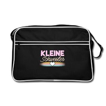 Kleine Schwester - Retro Tasche - Schwarz/Weiß - Vorne