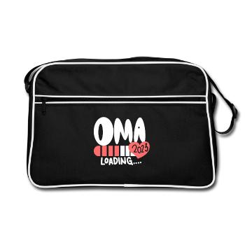 Oma 2023 - Werdende Oma 2023 - Retro Tasche - Schwarz/Weiß - Vorne