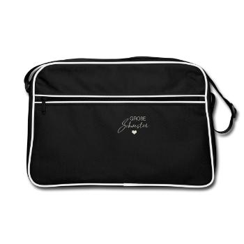 Große Schwester - Retro Tasche - Schwarz/Weiß - Vorne