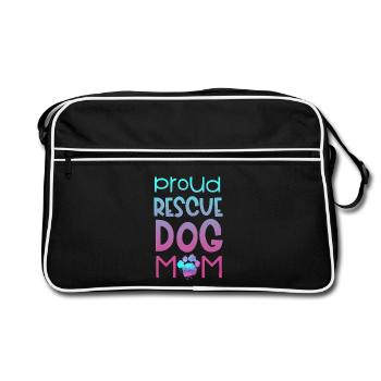 Rescue Dog Search Dog Service Dog Paw - Retro Bag - black/white - Front