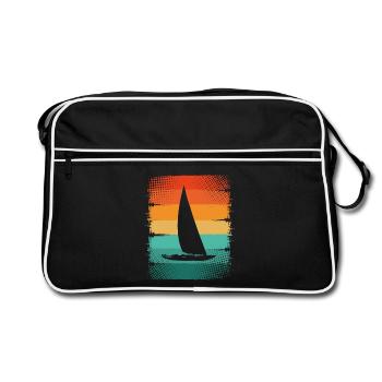 Segelboot - Retro Tasche - Schwarz/Weiß - Vorne