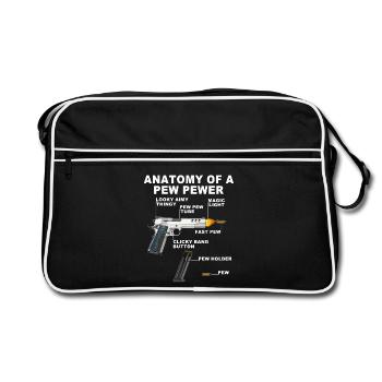 anatomy of a pew pewer - Retro Bag - black/white - Front