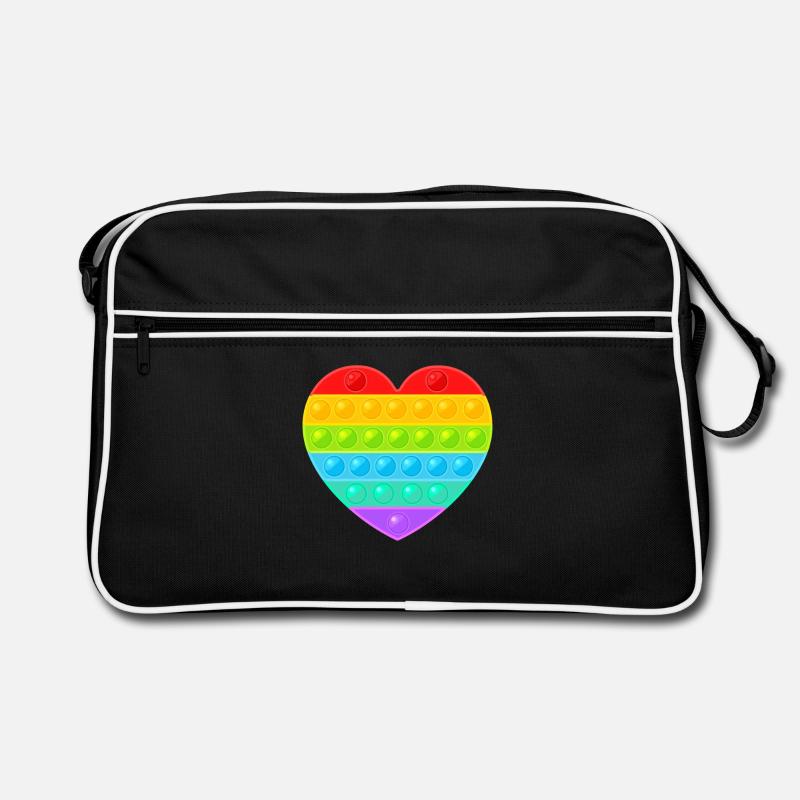 Pop It Popit Herz Bunt Regenbogen Retro Tasche