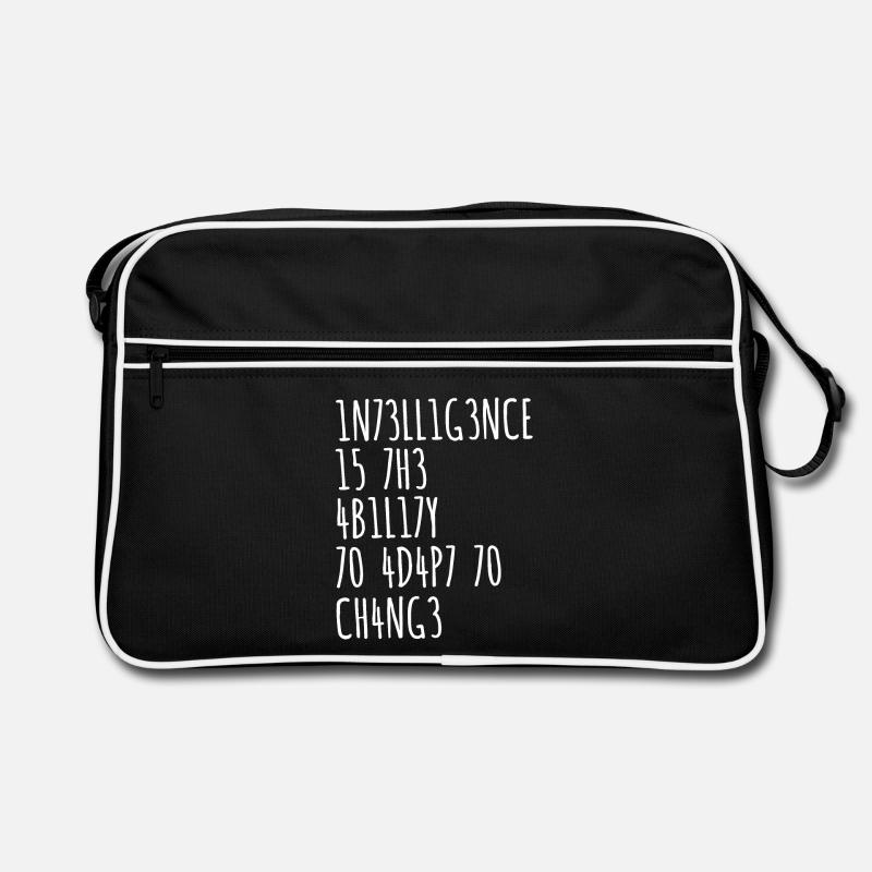 INTELLIGENCE IS THE ABILITY TO ADAPT TO CHANGE Retro Bag