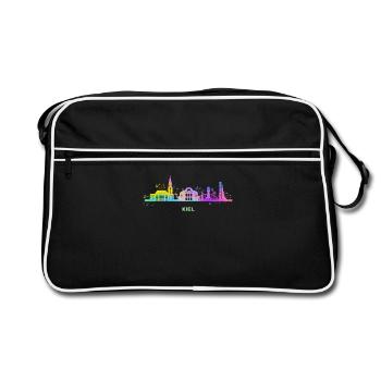 Kiel Skyline Colorful Kieler Northern Germany - Retro Bag - black/white - Front