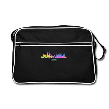 Lübeck Skyline Bunt Lübeck Allemagne du Nord - Sac Retro - noir/blanc - Devant