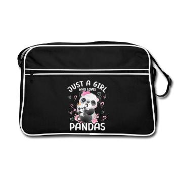 Panda Babypanda Juste une fille qui aime les pandas - Sac Retro - noir/blanc - Devant